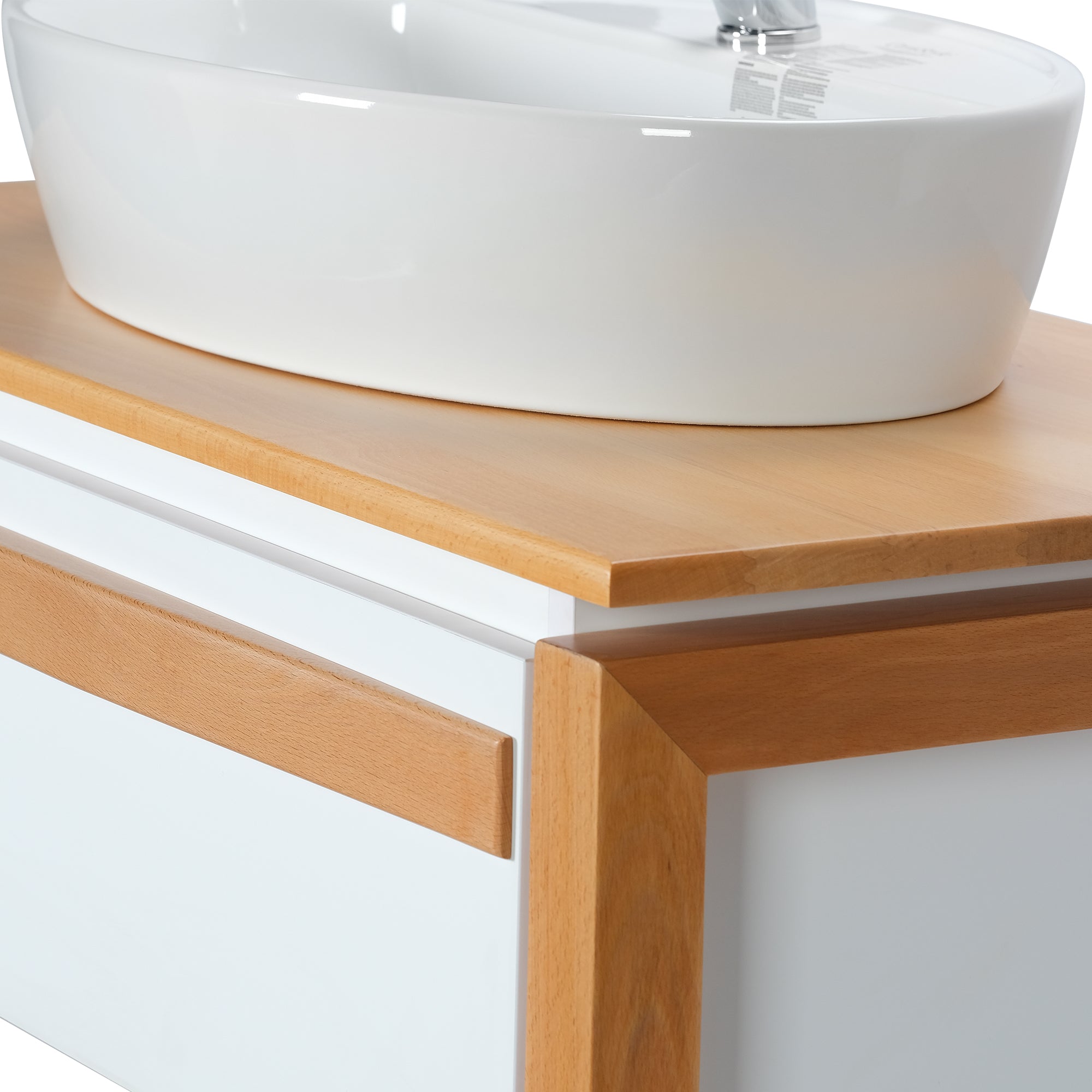BALI 40 INCH FREE STANDNG VANITY AND SINK COMBO -  OAK AND WHITE