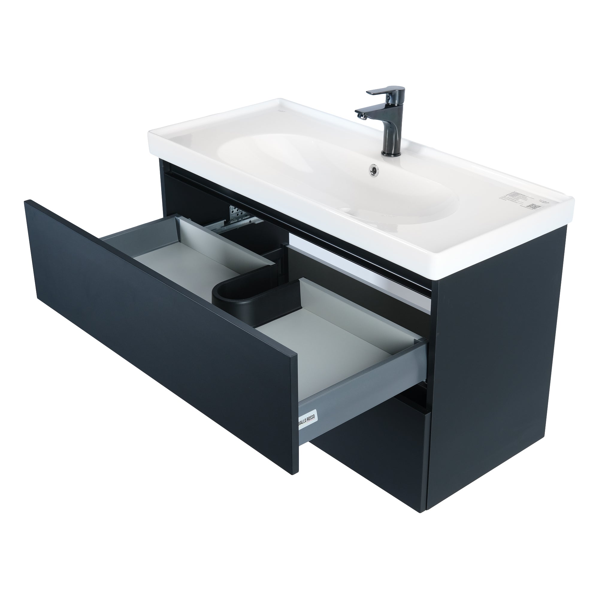 BRASIL 40 INCH MODERN WALL MOUNT VANITY AND SINK COMBO - CHARCOAL GRAY