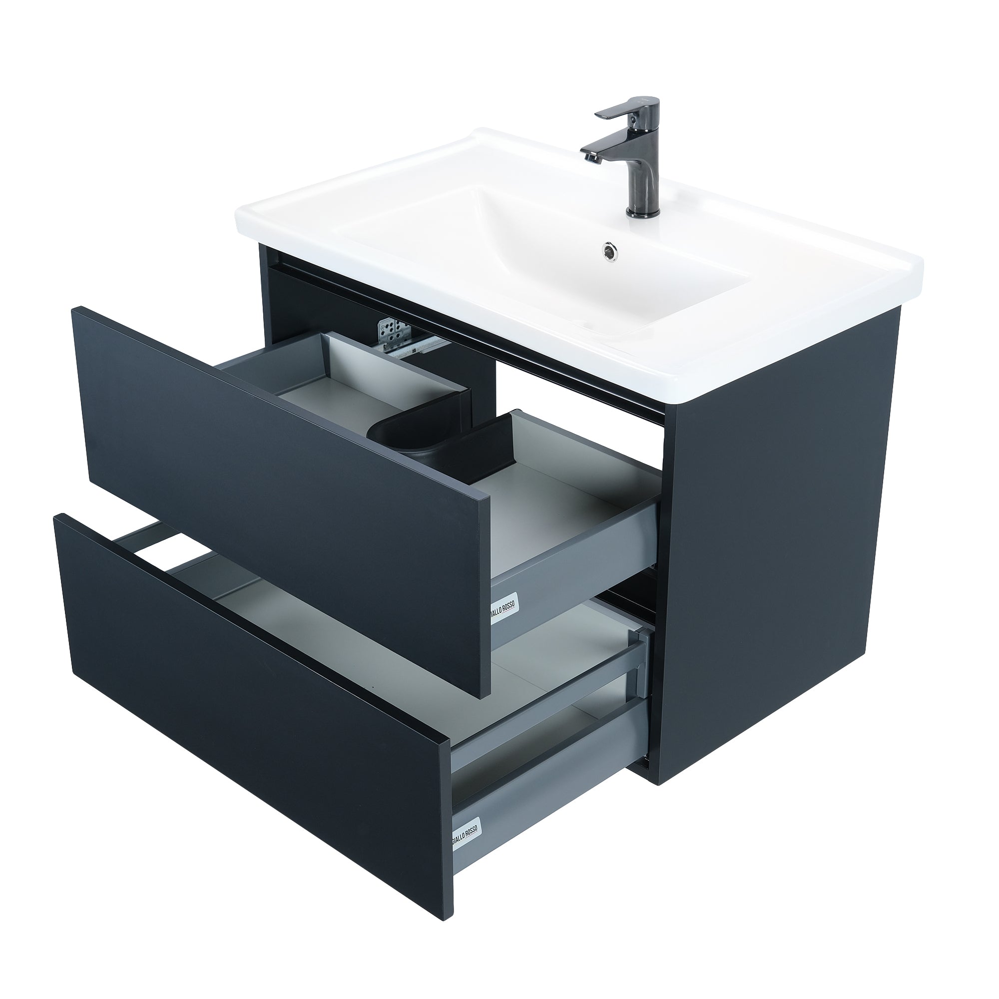 BRASIL 40 INCH MODERN WALL MOUNT VANITY AND SINK COMBO - CHARCOAL GRAY