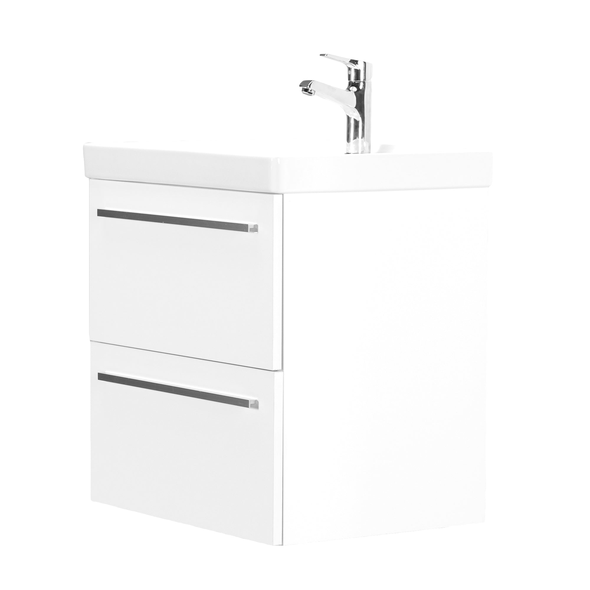 FIORE 24 INCH MODERN WALL MOUNT VANITY AND SINK COMBO - GLOSSY WHITE