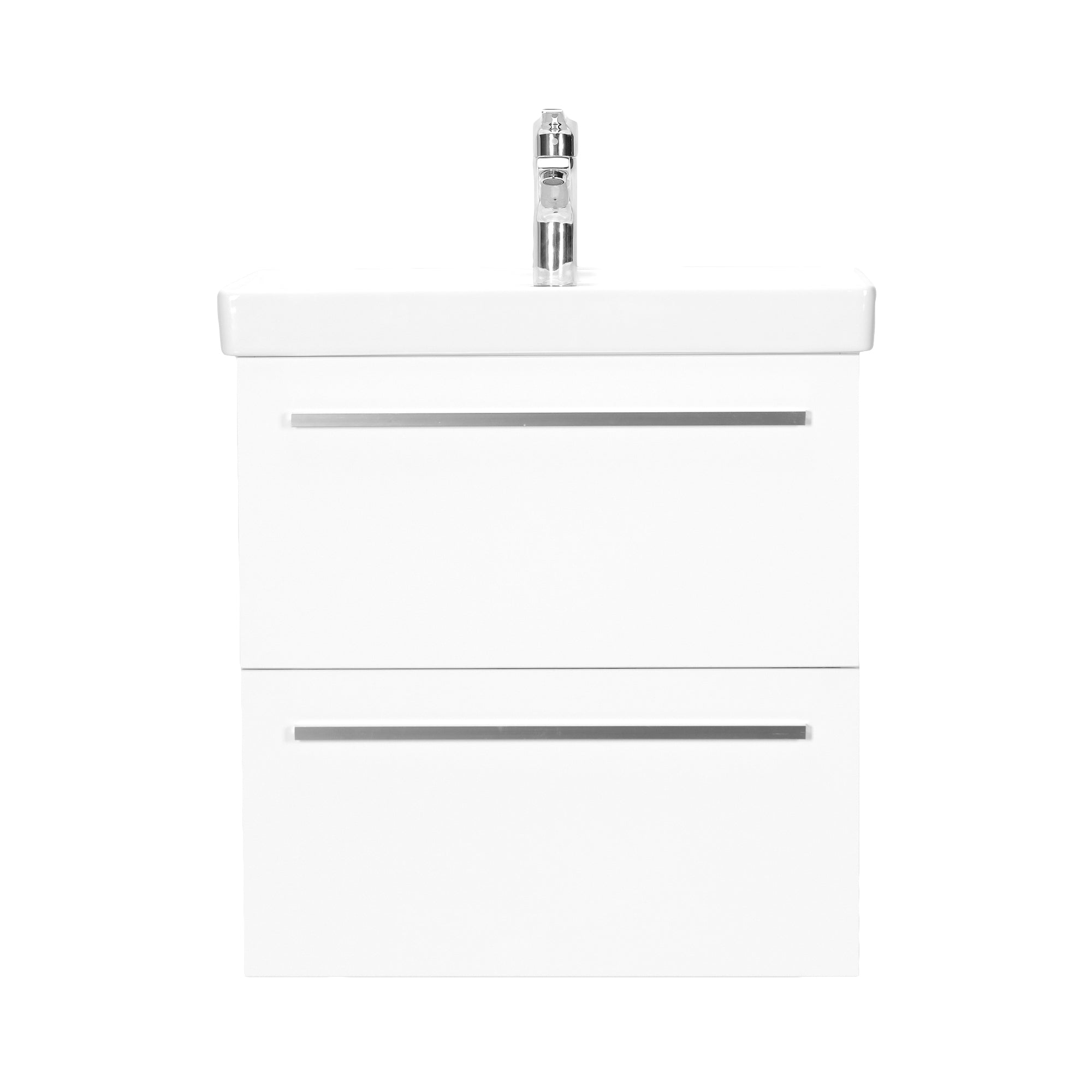 FIORE 24 INCH MODERN WALL MOUNT VANITY AND SINK COMBO - GLOSSY WHITE