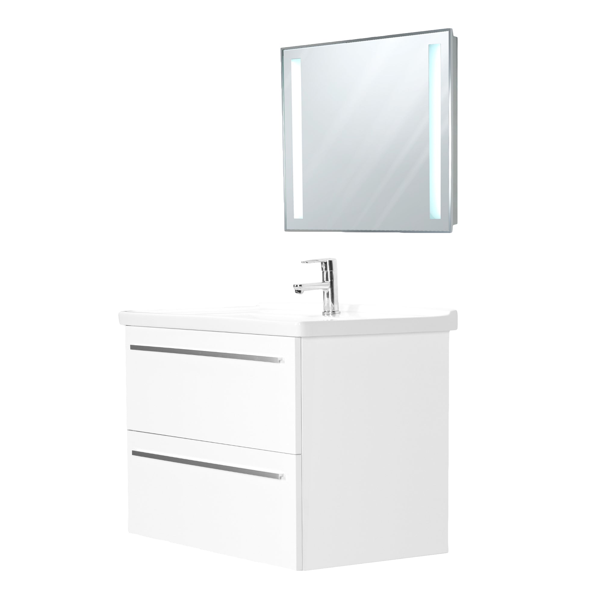 FIORE 32 INCH MODERN WALL MOUNT VANITY AND SINK COMBO - GLOSSY WHITE