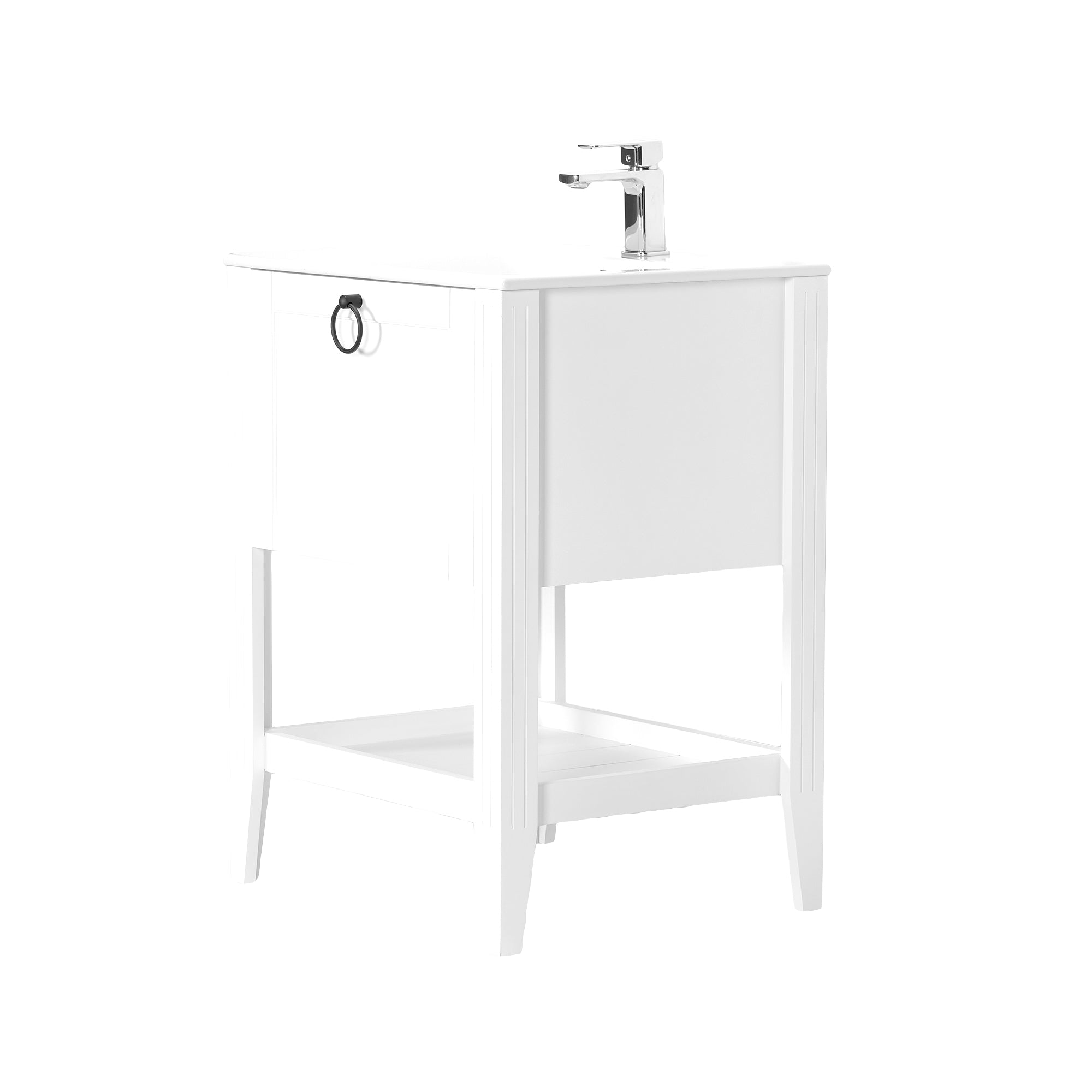 SOFIA 24 INCH FREE STANDING VANITY AND SINK COMBO - WHITE