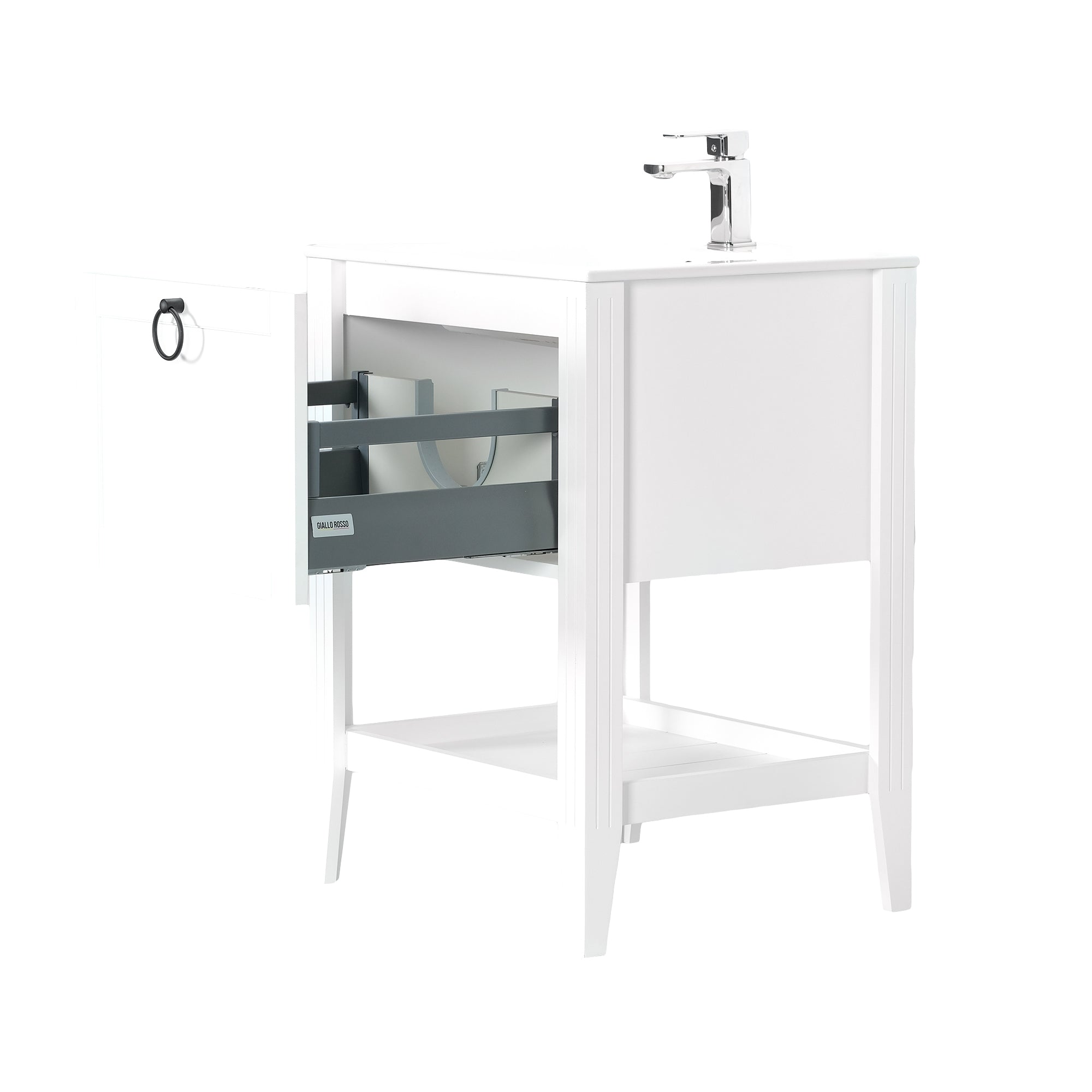 SOFIA 24 INCH FREE STANDING VANITY AND SINK COMBO - WHITE