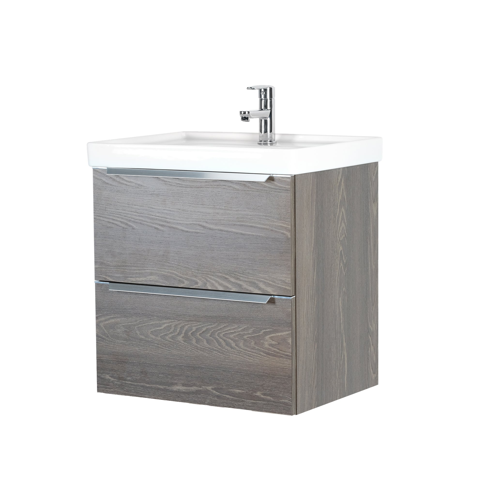 ARGENTO 24 INCH MODERN WALL MOUNT VANITY AND SINK COMBO - FOGIA GRAY