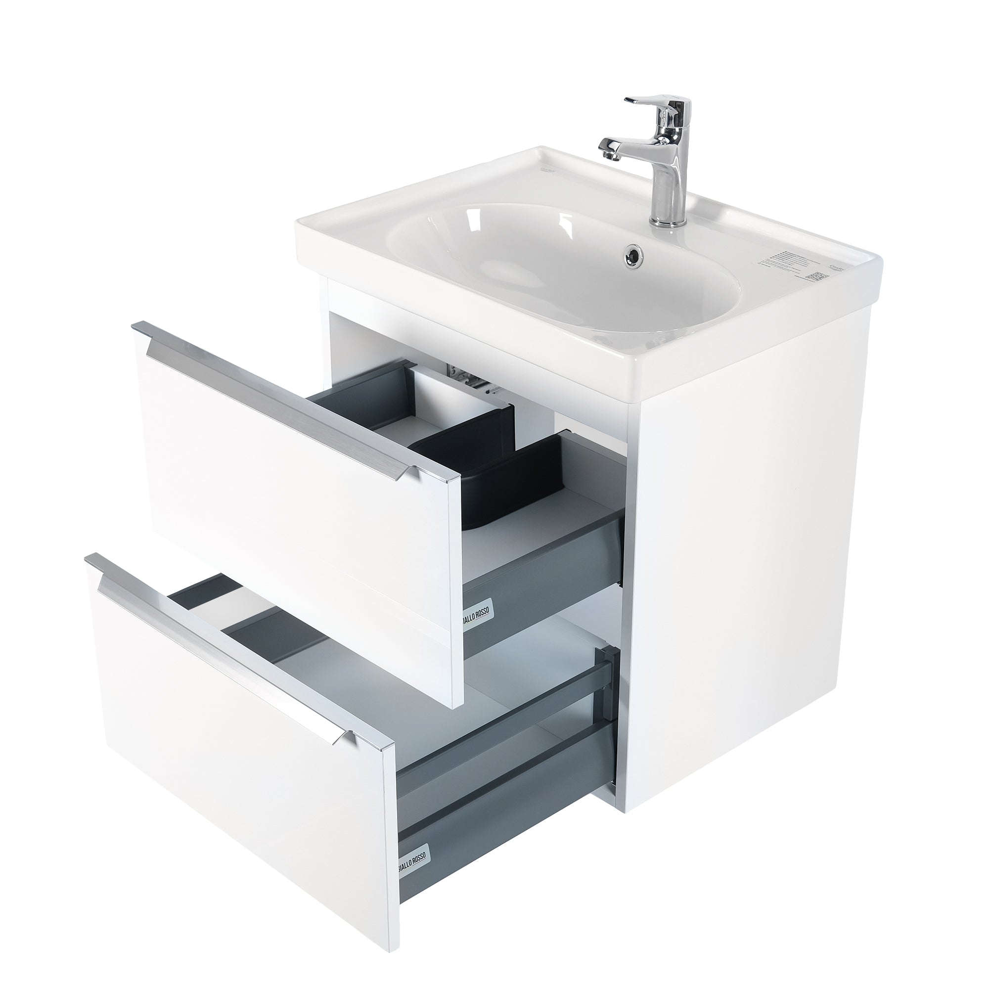 ARGENTO 24 INCH MODERN WALL MOUNT VANITY AND SINK COMBO - GLOSSY WHITE