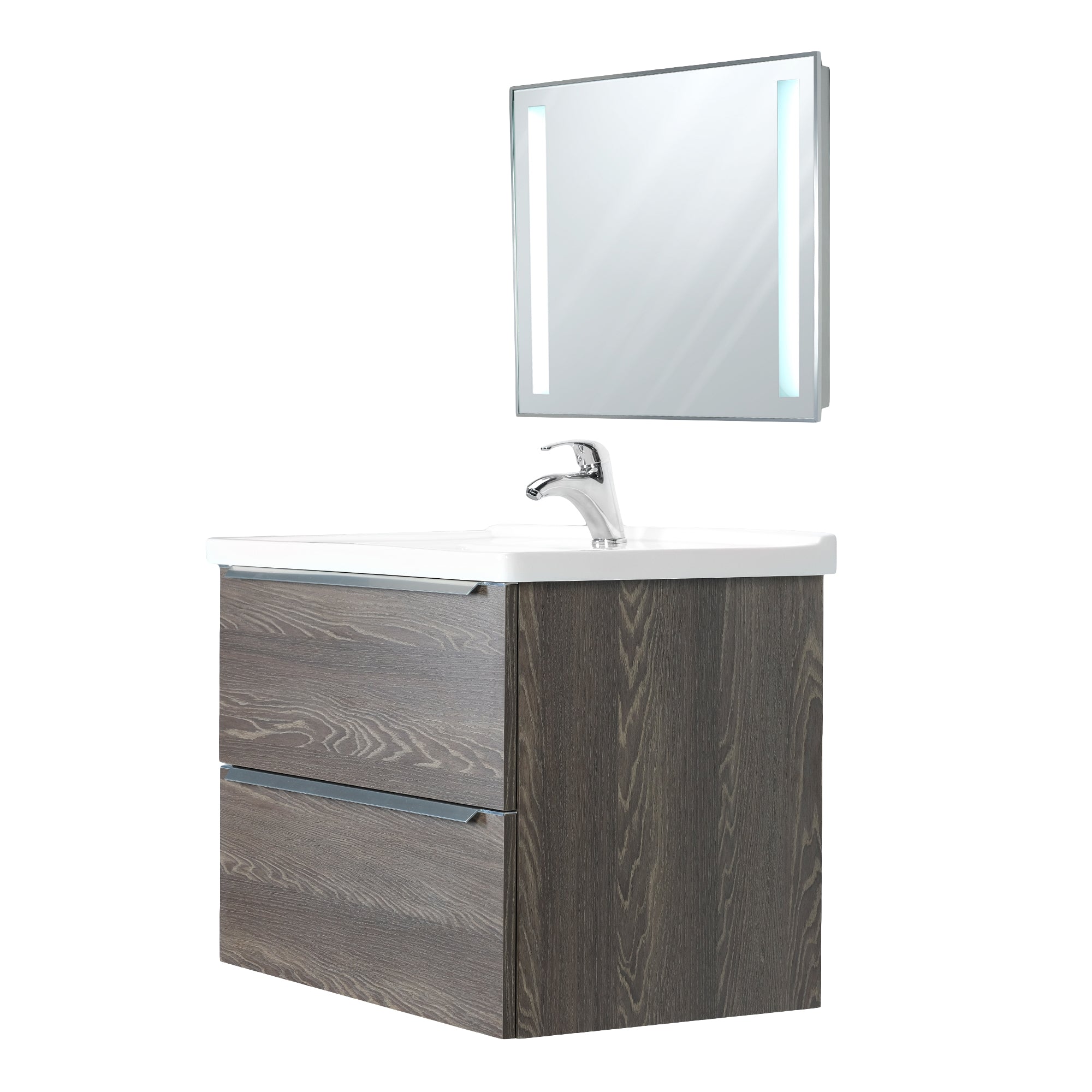 ARGENTO 32 INCH MODERN WALL MOUNT VANITY AND SINK COMBO - FOGIA GRAY