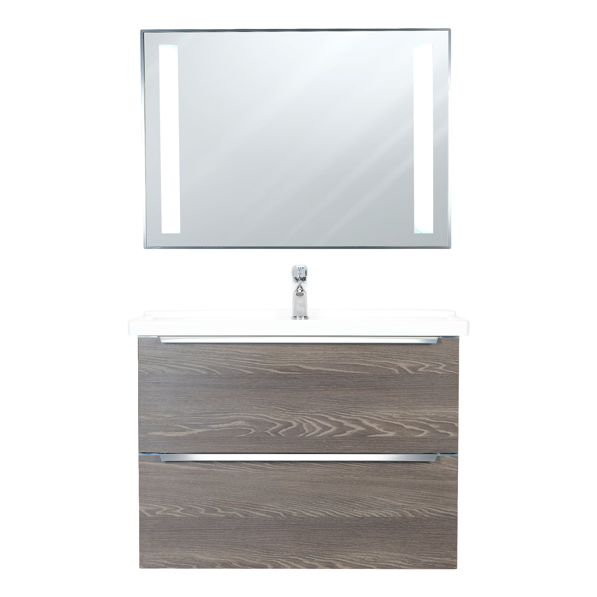 ARGENTO 32 INCH MODERN WALL MOUNT VANITY AND SINK COMBO - FOGIA GRAY