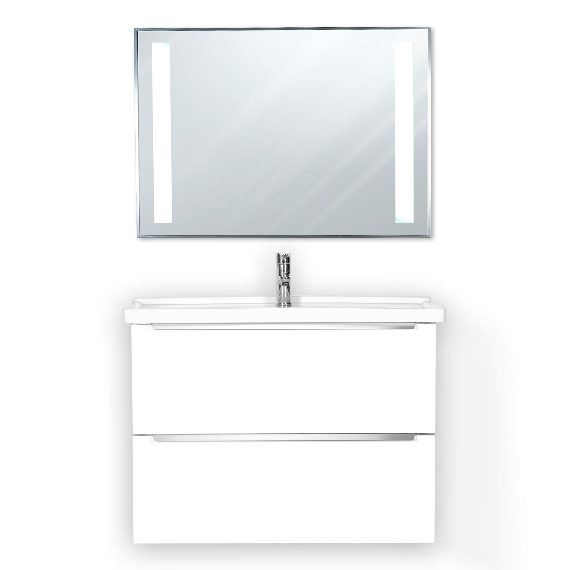 ARGENTO 32 INCH MODERN WALL MOUNT VANITY AND SINK COMBO - GLOSSY WHITE