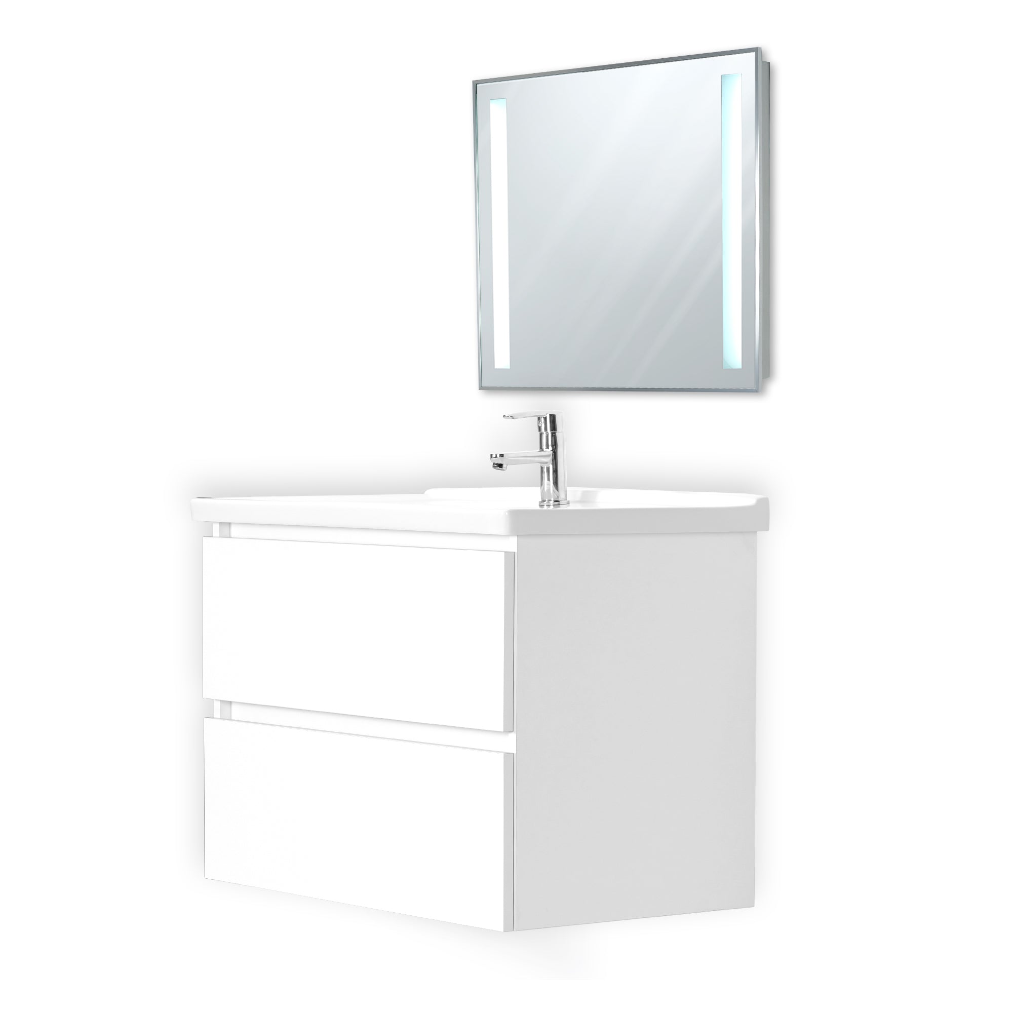 BRASIL 32 INCH MODERN WALL MOUNT VANITY AND SINK COMBO - GLOSSY WHITE