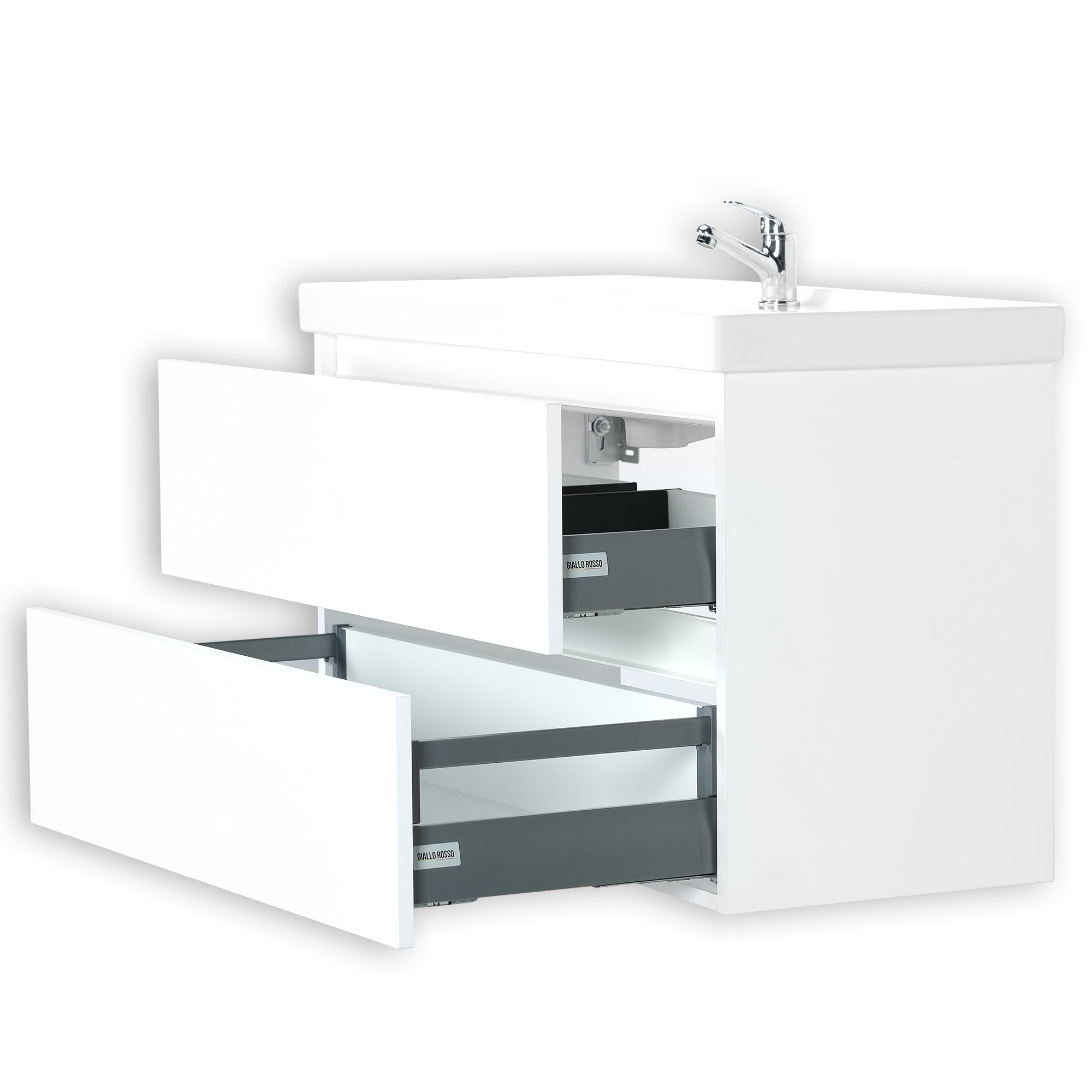 BRASIL 40 INCH MODERN WALL MOUNT VANITY AND SINK COMBO - WHITE