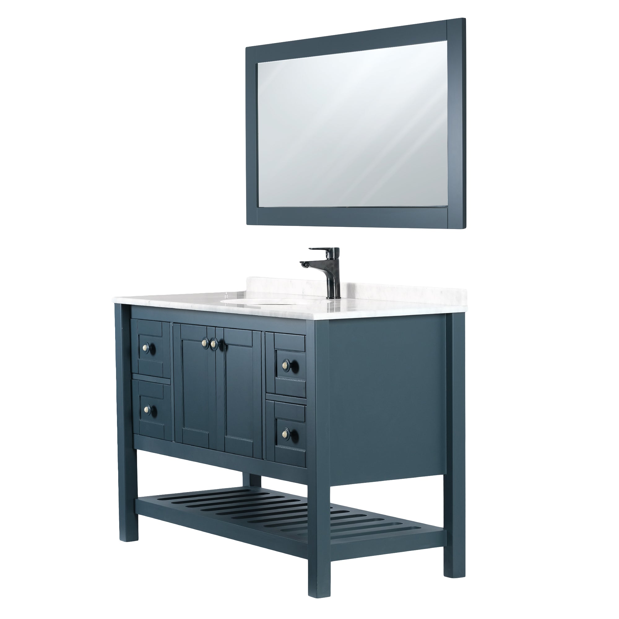 LUCCA 48 INCH FREE STANDING VANITY AND SINK COMBO - CHARCOAL GRAY