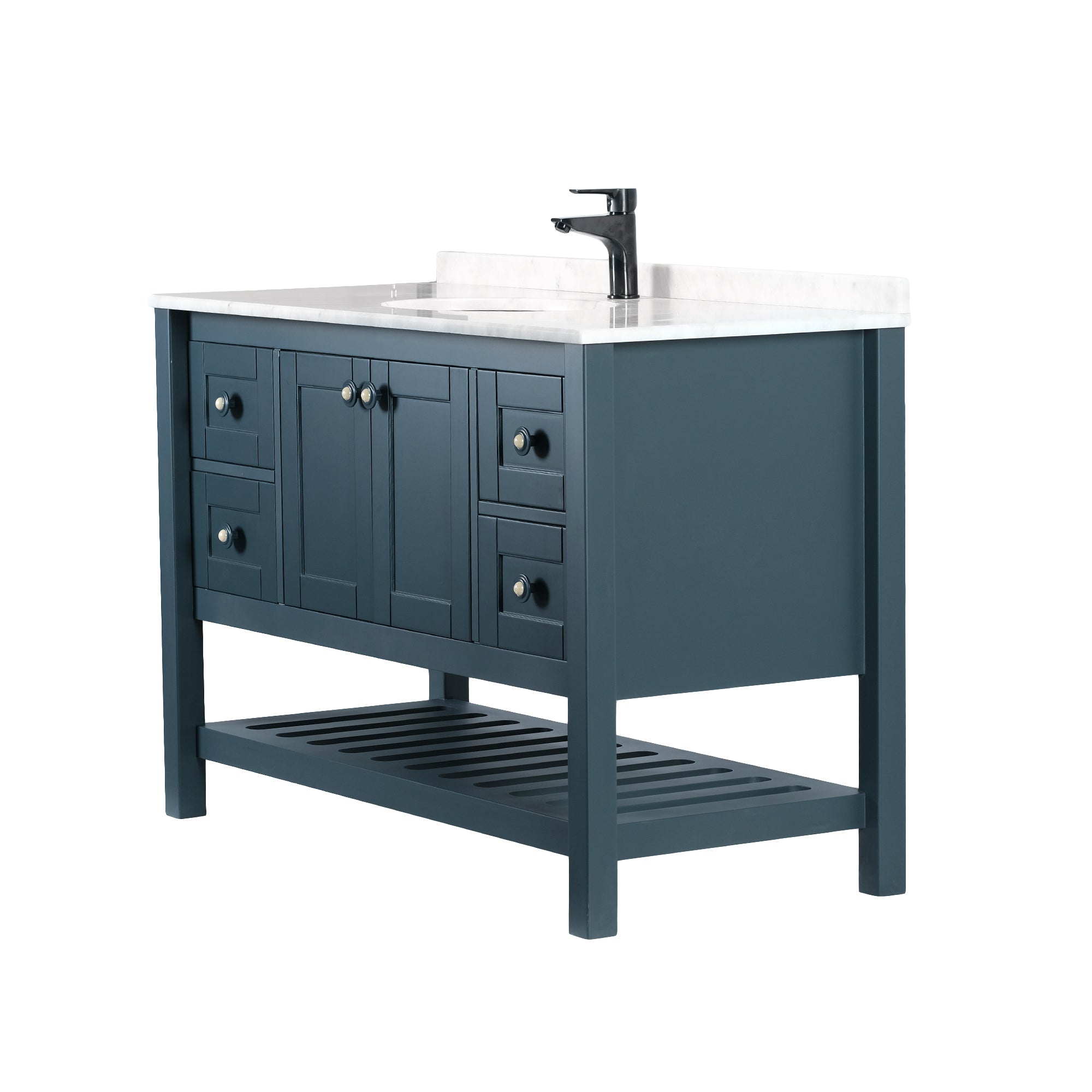 LUCCA 48 INCH FREE STANDING VANITY AND SINK COMBO - CHARCOAL GRAY